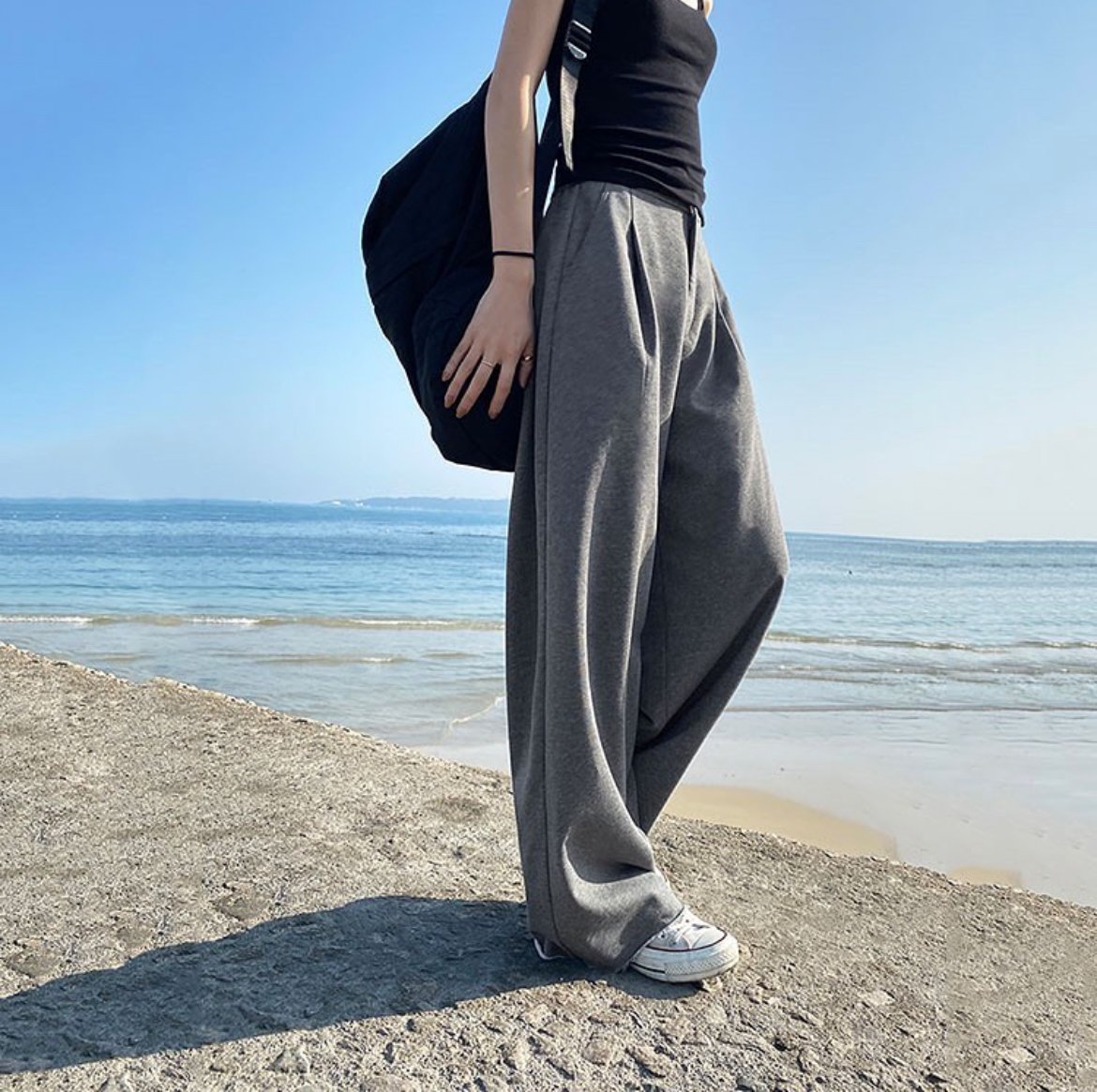 BLACK FRIDAY SALE【即納】タックスウェットスラックス#グレー | KISHIKA