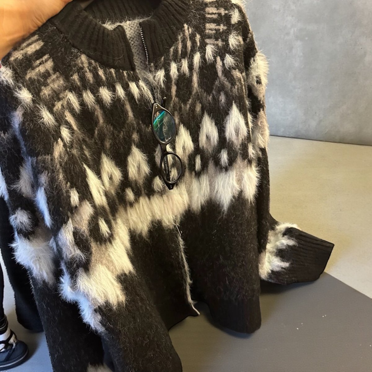 予約販売】アメリカンレトロ ジップアップモヘアニットカーディガン