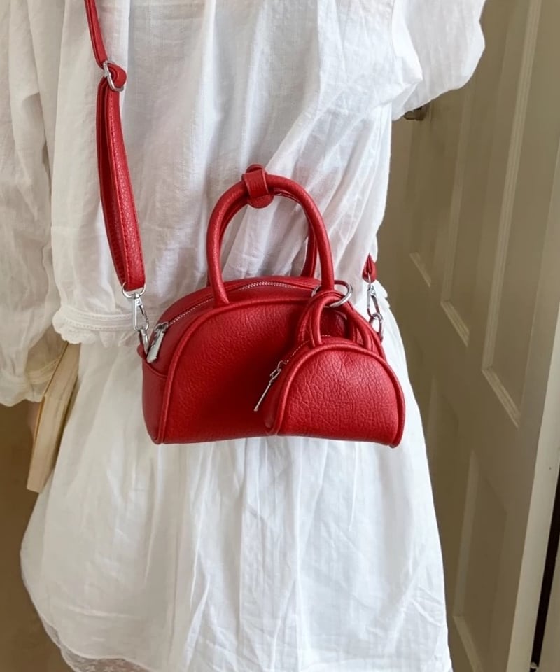 予約販売】ミニボストンバッグ チャームミニバッグ付 ショルダー