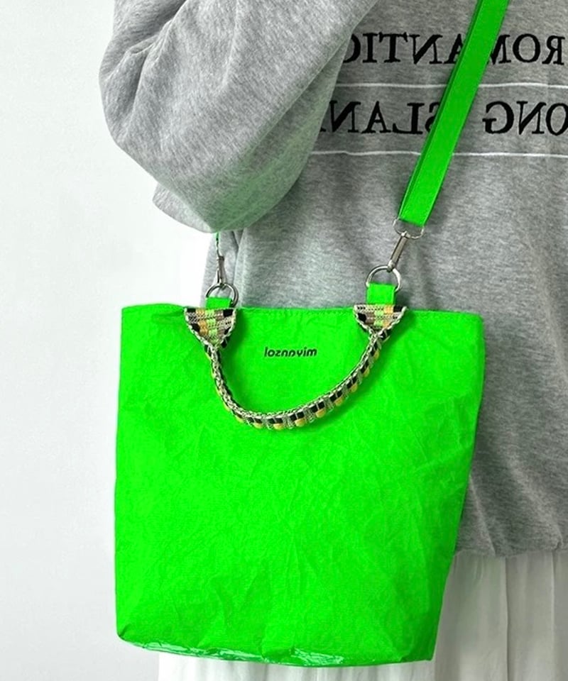 予約販売】蛍光グリーン防水ミニトートバッグ | KISHIKA