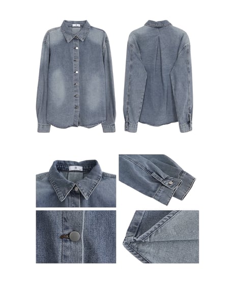 【予約販売】 デニムシャツ / ショートデニムパンツ セットアップ