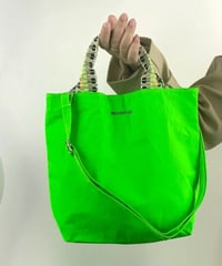 【予約販売】蛍光グリーン防水ミニトートバッグ