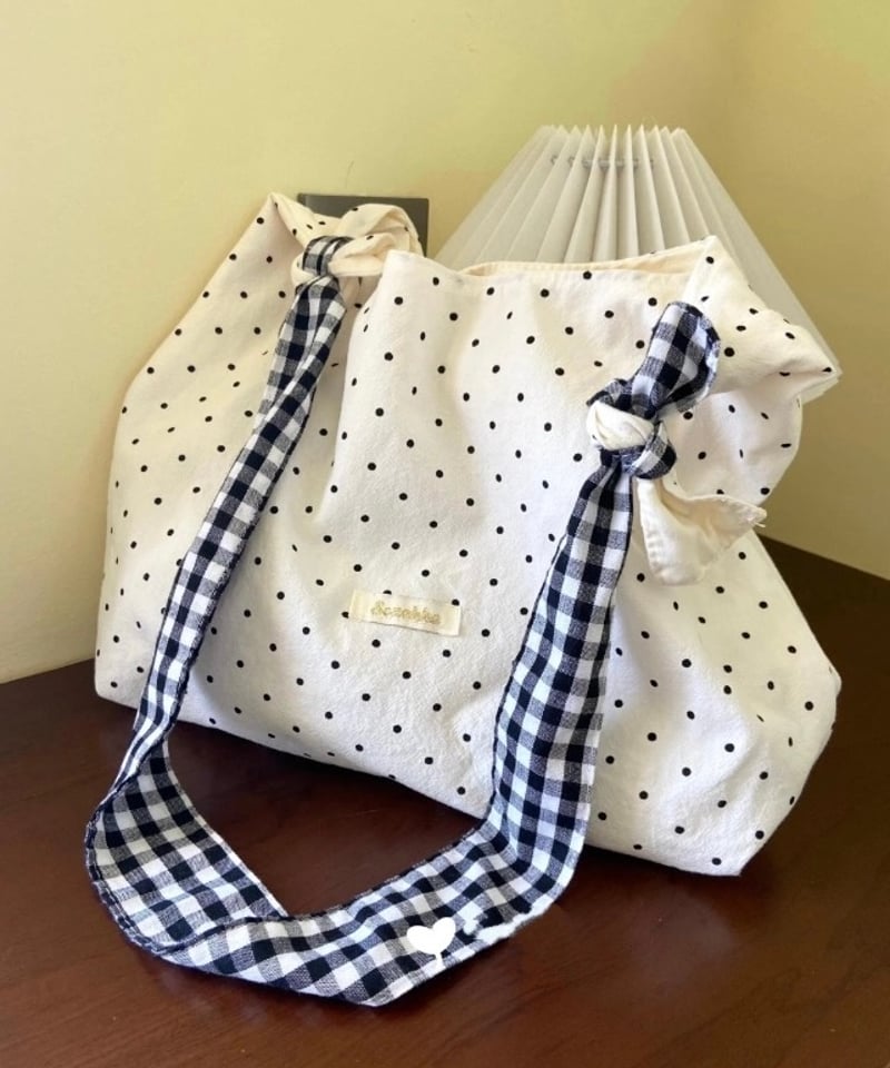 予約販売】ドット&チェック柄ショルダーバッグ/トートバッグ | KISHIKA