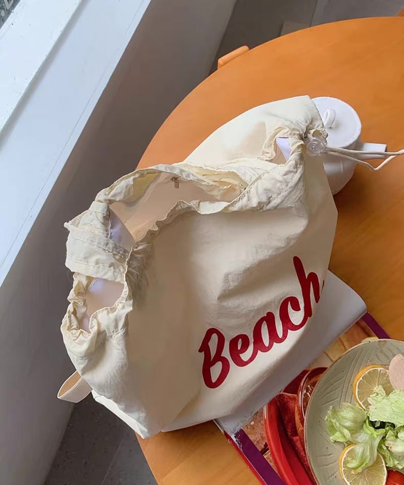 【完売】plage/ Everything In Timeナイロンバッグ 今だけ限定OFF！【予約販売】Beach ストリングナイロン トートバッグ