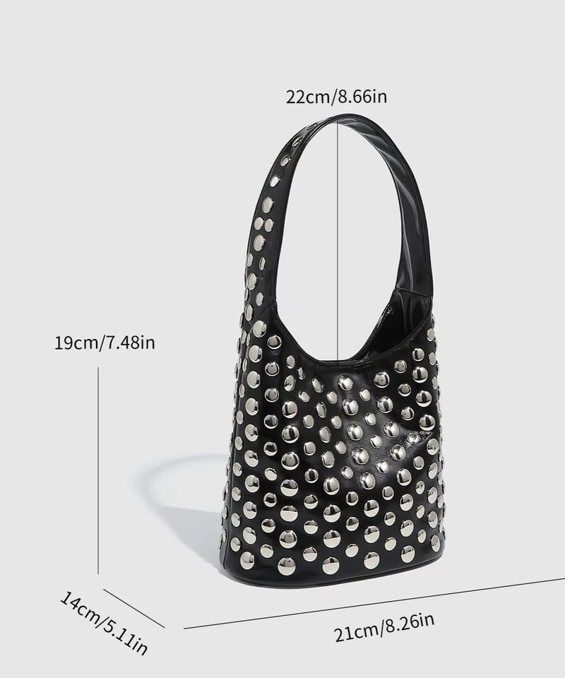 予約販売】スタッズPUレザーショルダーバッグ | KISHIKA