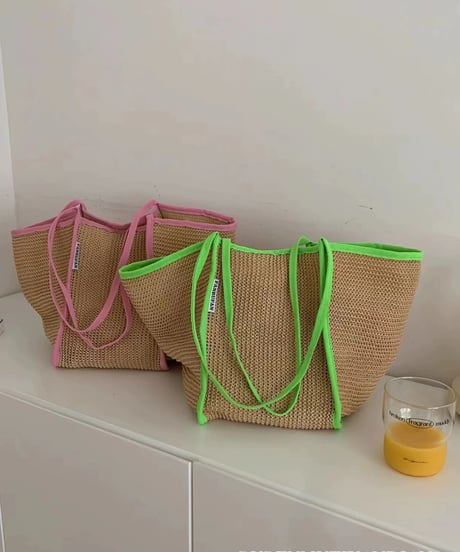 【予約販売】パイピングストロートートバッグ