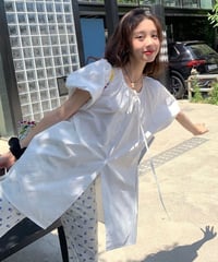 【予約販売】パフスリーブチュニックブラウス