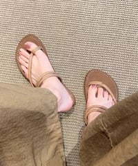 【予約販売】フレンチストラップフラットトゥサンダ#ブラウン