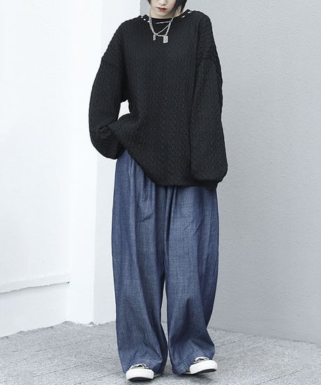 BLACK FRIDAY SALE【即納】ワイドライトデニムパンツ
