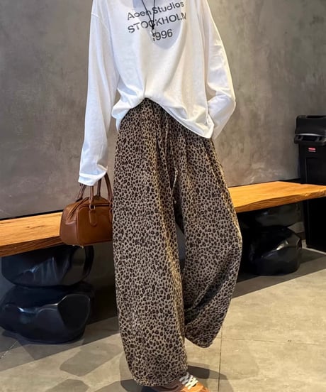 【予約販売】レオパード柄イージーパンツ