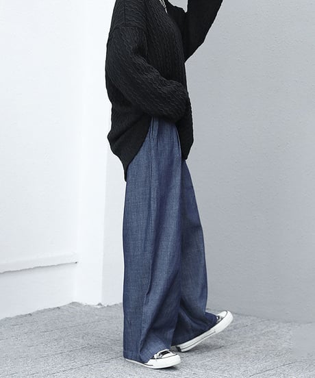 BLACK FRIDAY SALE【即納】ワイドライトデニムパンツ