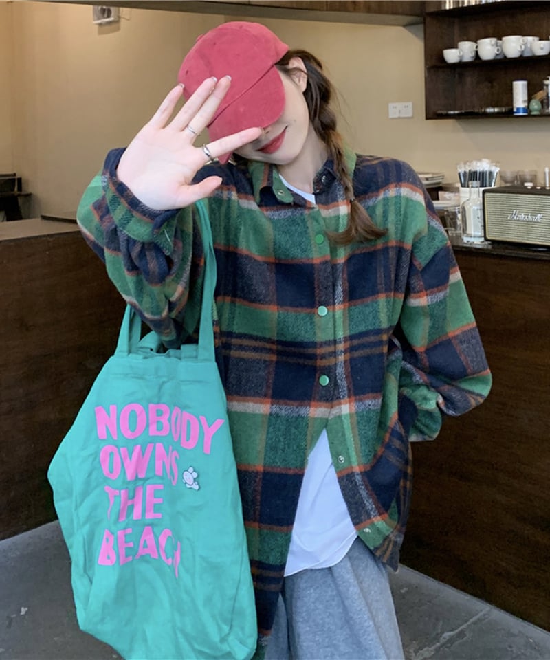 予約販売】チェック起毛シャツジャケット#グリーン | KISHIKA