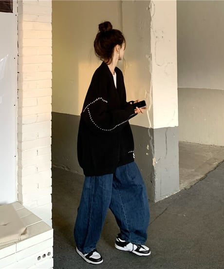 BLCK FRIDAY SALE【即納】ステッチニットカーディガン