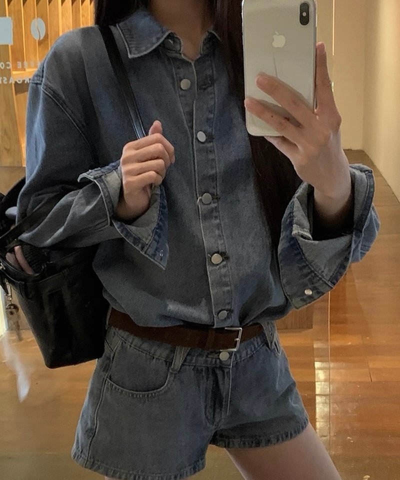 予約販売】 デニムシャツ / ショートデニムパンツ セットアップ | KISHIKA