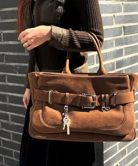 限定15%OFF【予約販売】2wayベルトデザインPUレザーバッグ Keyチャーム付