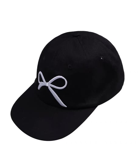【予約販売】リボン刺繍キャップ CAP #ブラック