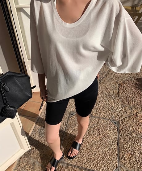 【予約販売】リラックス Uネック coolニット Tシャツ