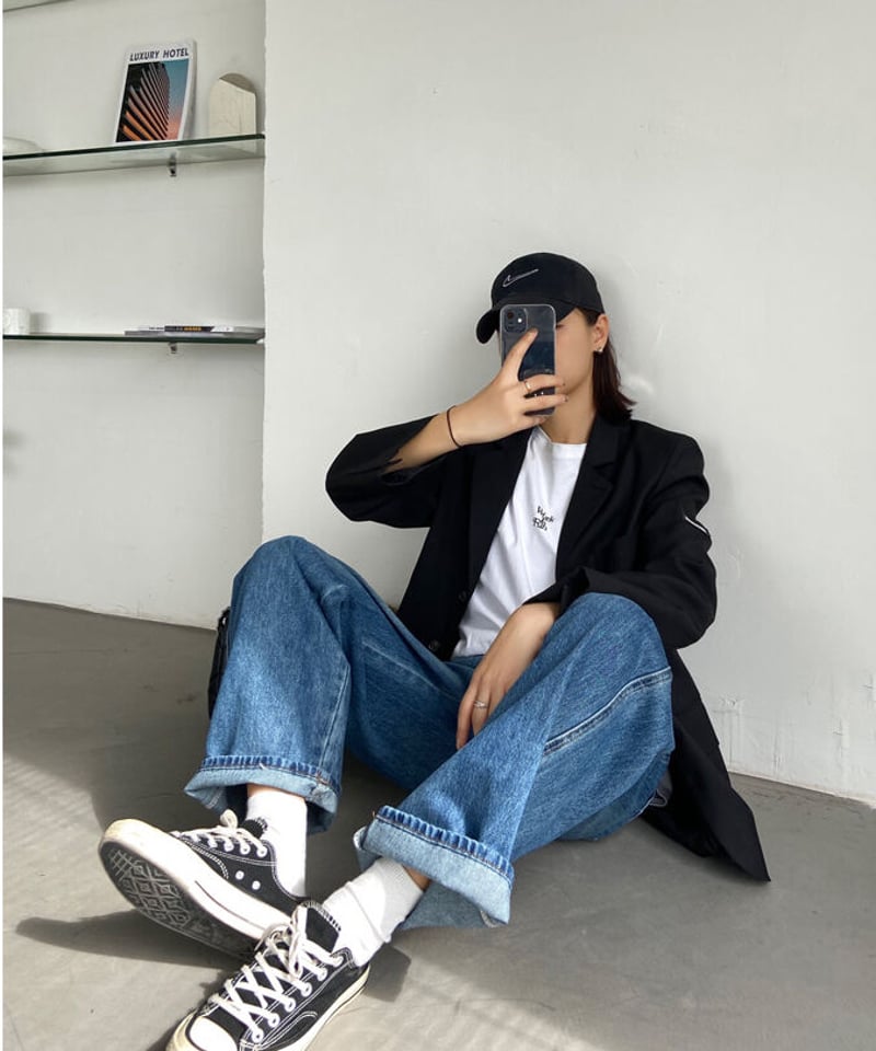 予約販売】ワイドストレートデニムパンツ SからXL | KISHIKA