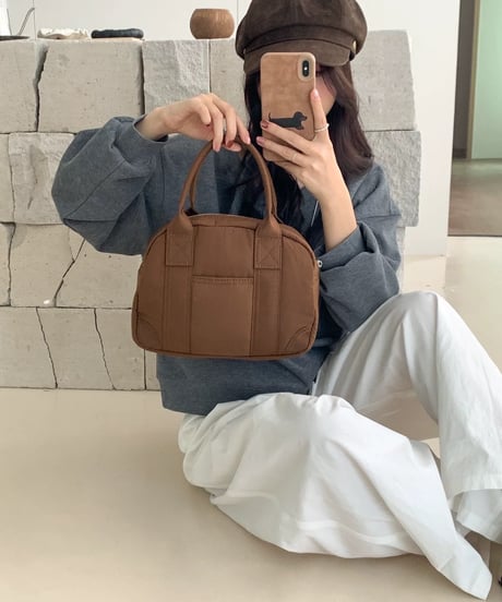 【予約販売】ナイロンラウンドミニボストンバッグ