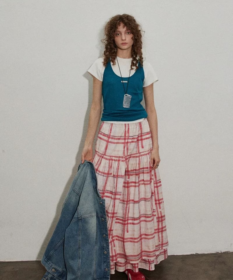 予約販売】レトロチェック柄フレアスカート | KISHIKA