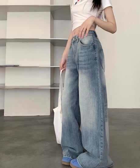 【予約販売】ビンテージウォッシュ バレルデニムパンツ