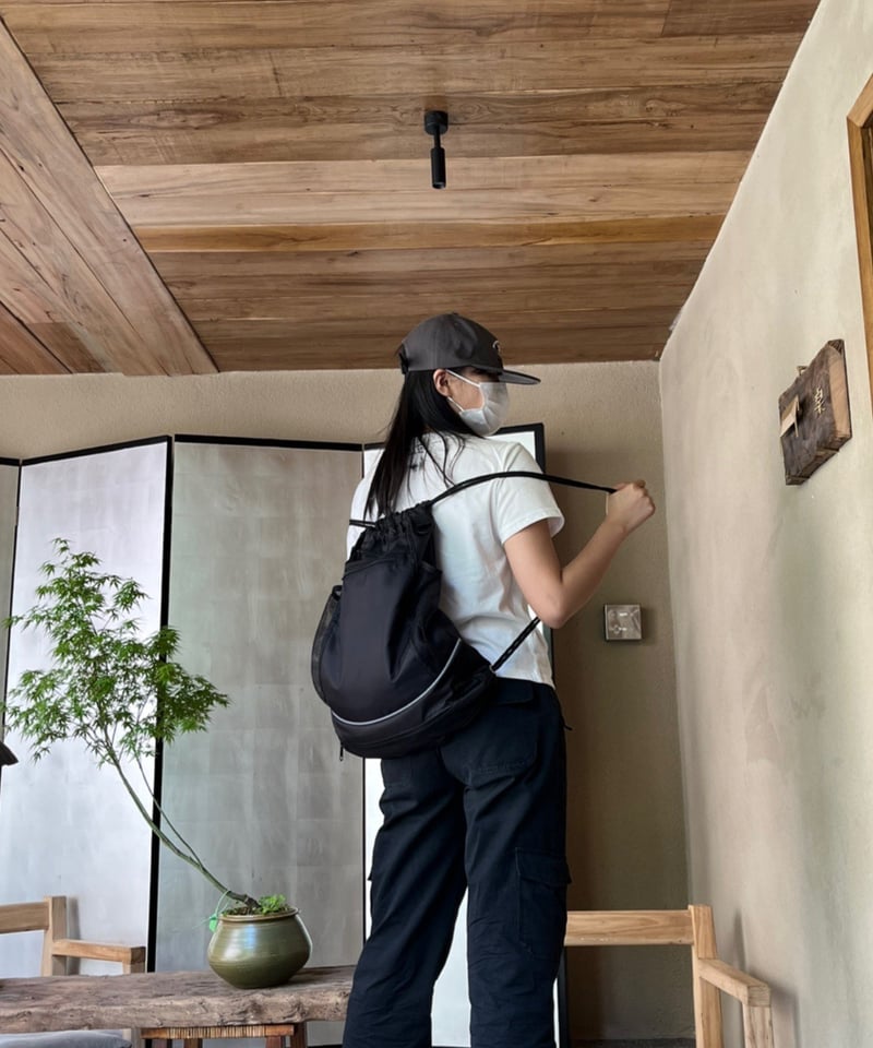 ブラック 多ポケット ナイロンリュック 予約販売】ナイロンマルチポケットナップサック BAG | KISHIKA