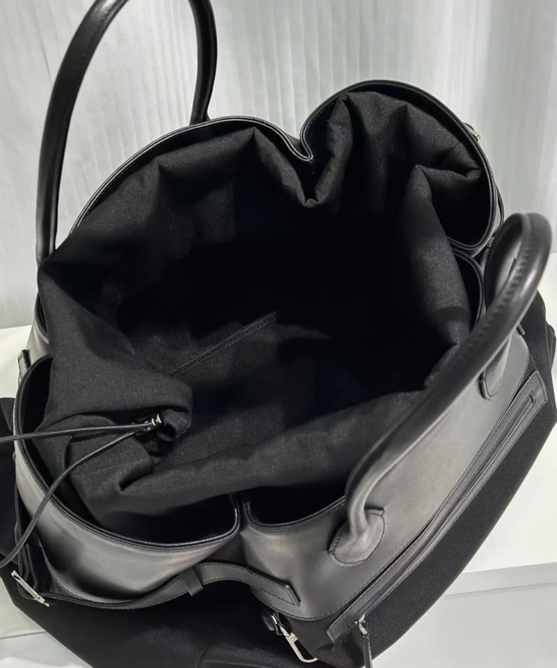 【Lin-ku】美品リンク 『極』 ボストン ナイロン×レザー 大容量 ネイビー Lin-ku】美品リンク 『極』 ボストン ナイロン×レザー 大容量