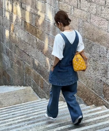 【予約販売】フェイクツーピース サロペット オーバーオール