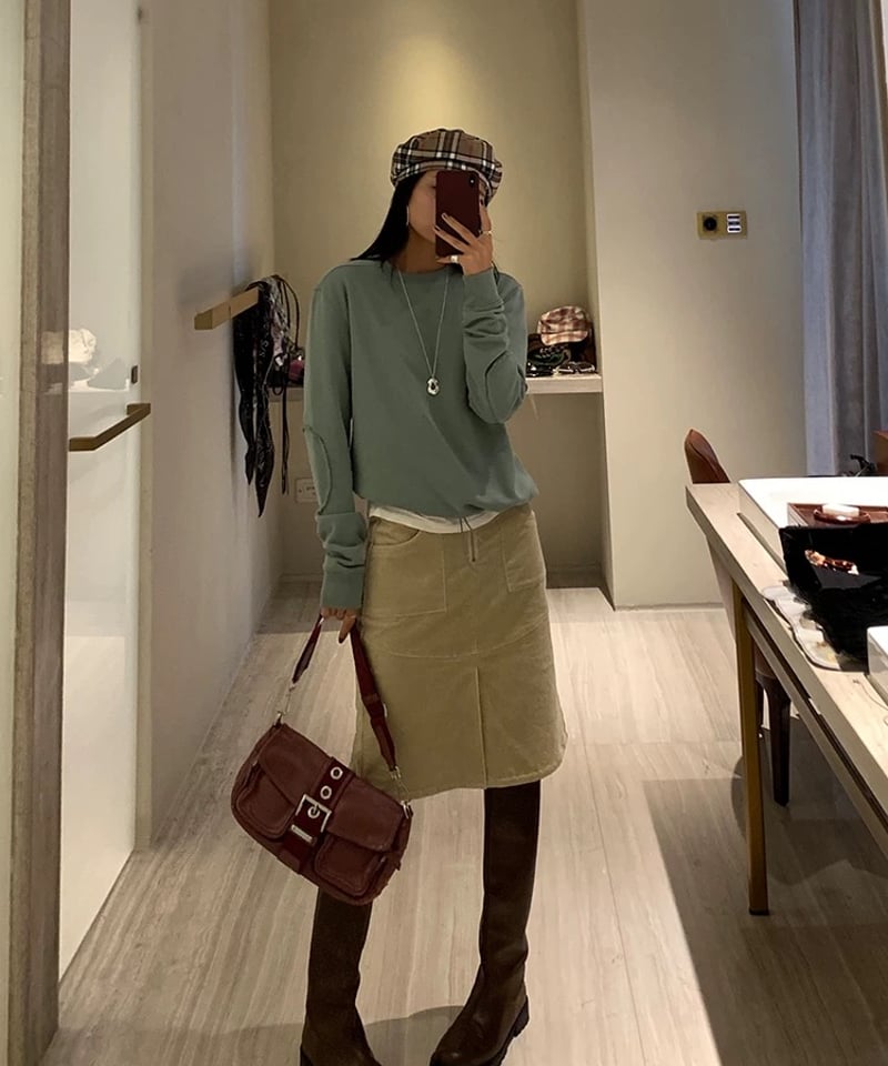 予約販売】ジップデザイン コーデュロイスカート#ベージュ | KISHIKA