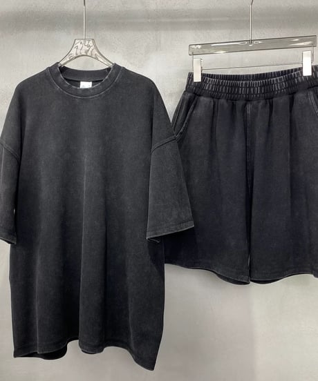 【予約販売】ビンテージウォッシュ ヘビーウェイトTシャツ ショートパンツ セットアップ可