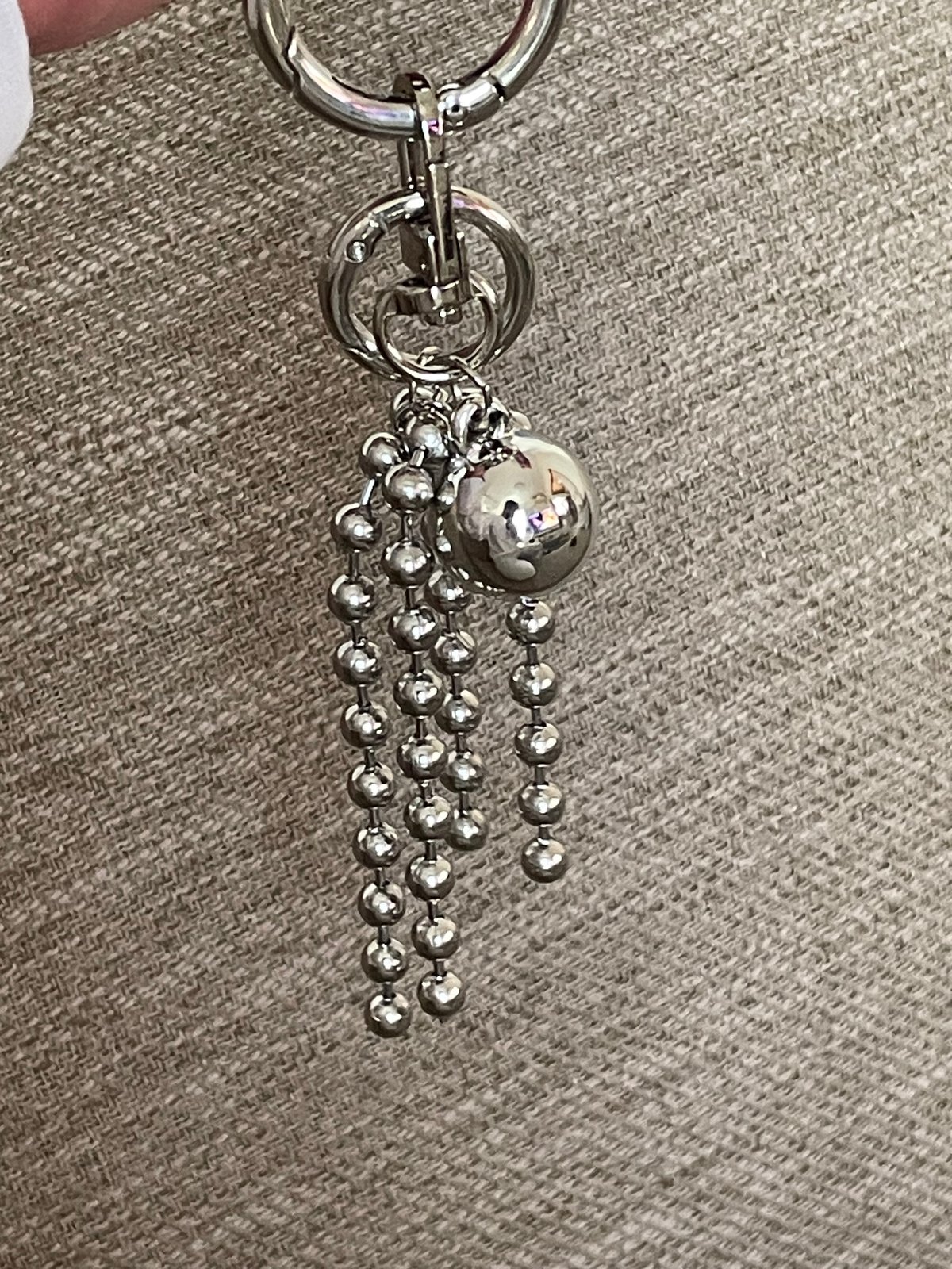 HERMES シルバーチャーム ボールチェーン付き HERMES エルメス ペンダントトップ チャーム キーリング ボール