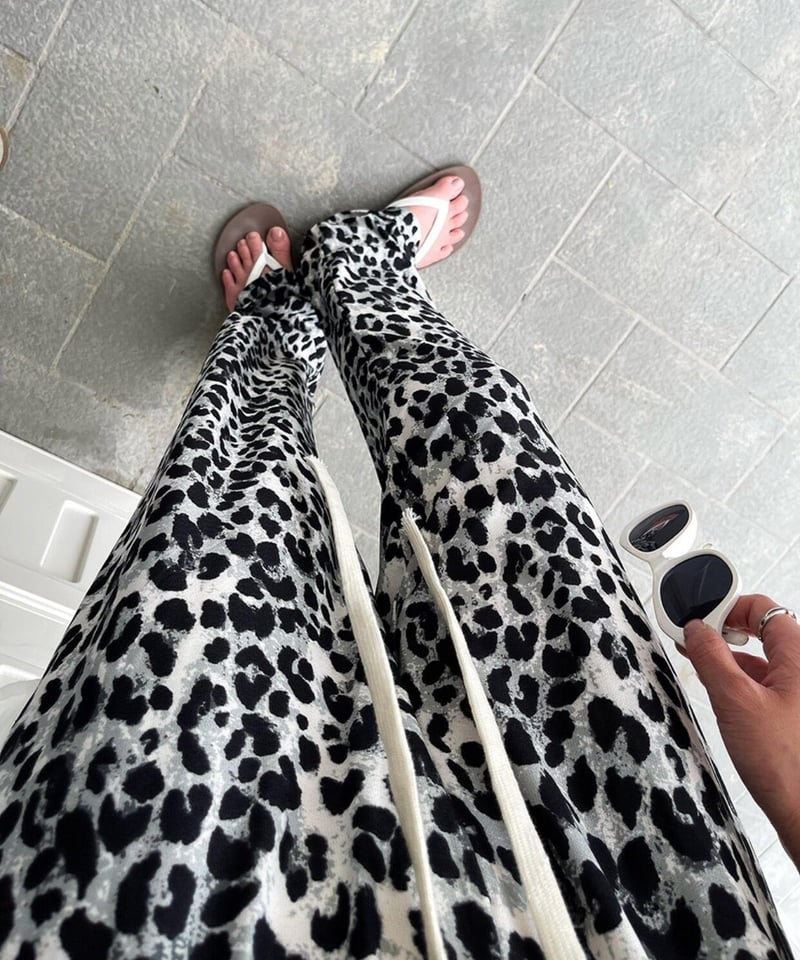 即納】レオパード柄イージーパンツ#グレー | KISHIKA