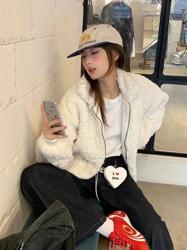 予約販売】 スタンドカラーボアジャケット#ホワイト | KISHIKA