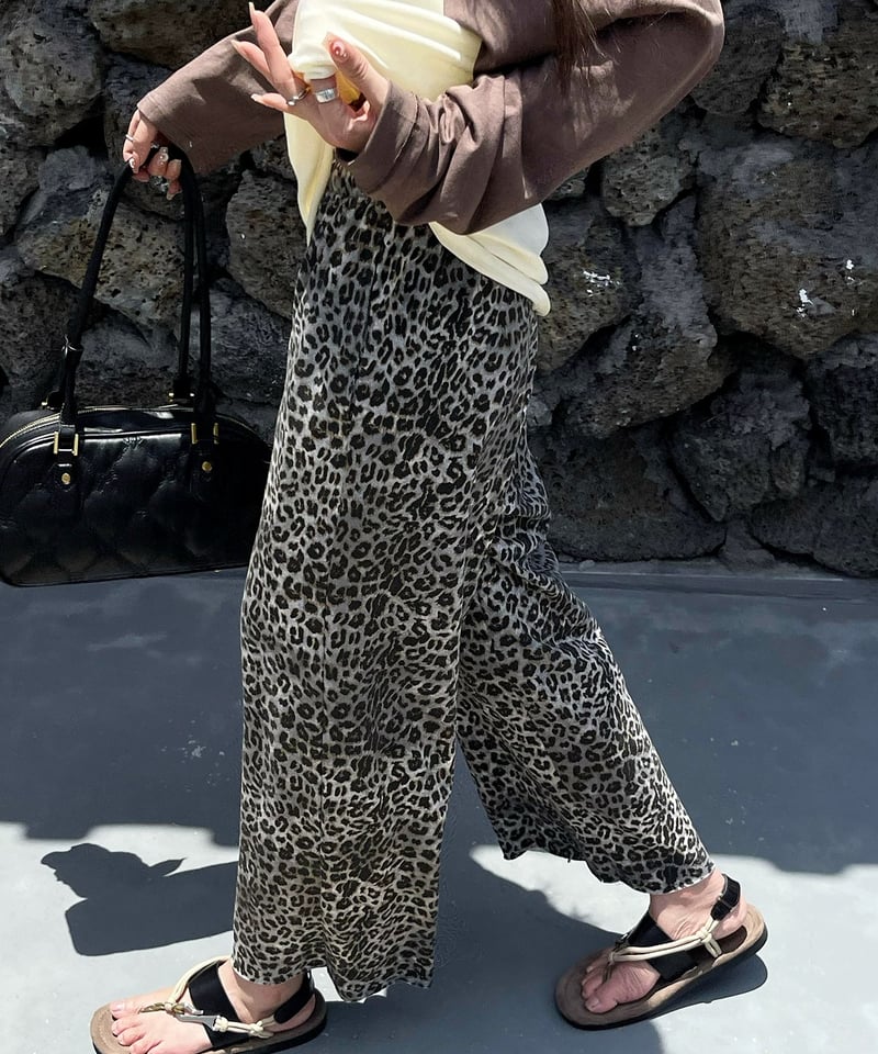 予約販売】レオパード柄 9部丈ワイドスウェットパンツ | KISHIKA