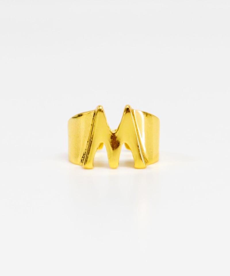 ファッションレターリング FREEサイズ アルファベット リング GOLD 