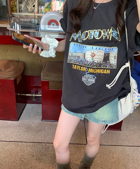 【予約販売】MOTOWN ビンテージデザインプリントTシャツ