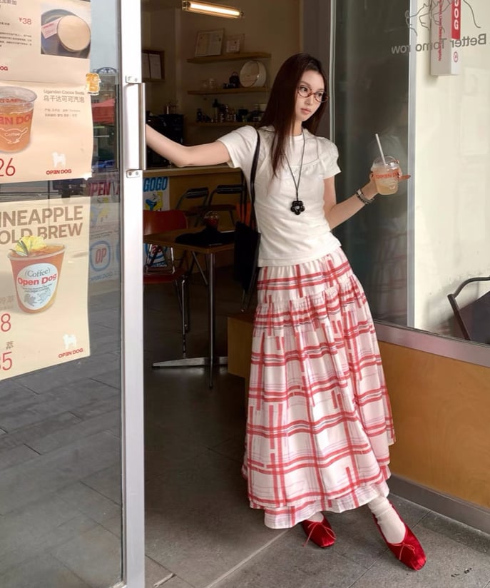 予約販売】レトロチェック柄フレアスカート | KISHIKA