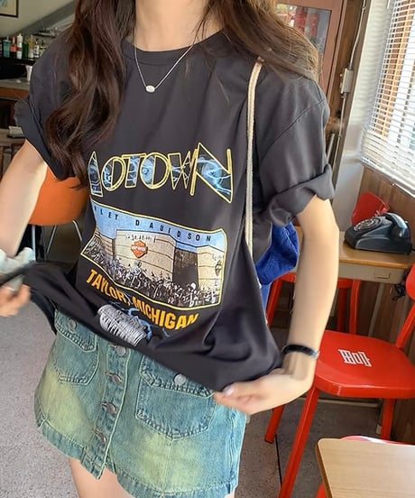 【予約販売】MOTOWN ビンテージデザインプリントTシャツ