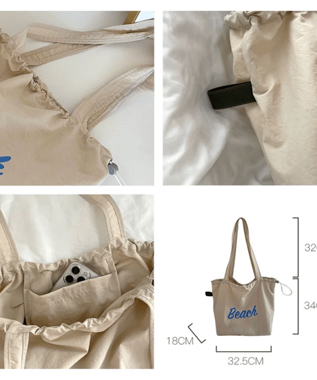 今だけ限定OFF！【予約販売】Beach ストリングナイロン トートバッグ