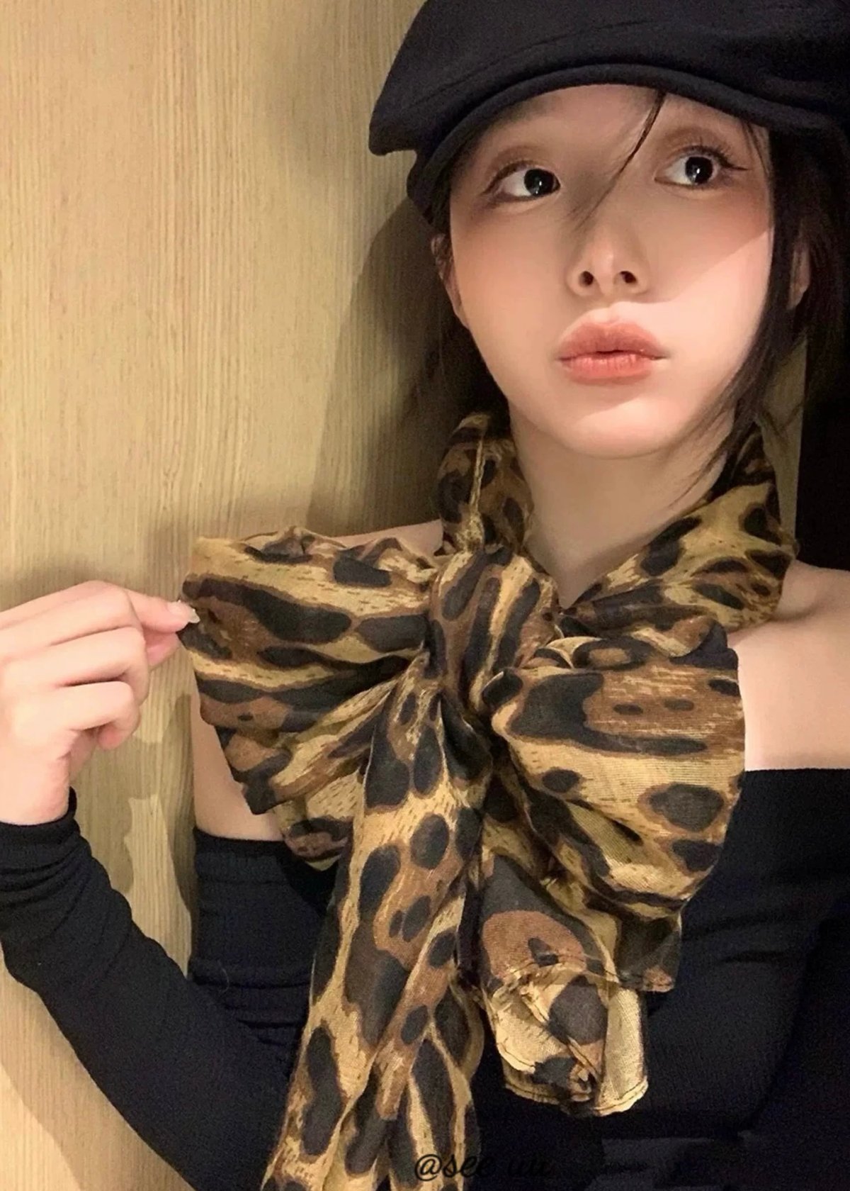 レオパード　ストール AZUL by moussy（アズールバイマウジー）の「BIG LEOPARD STOLE