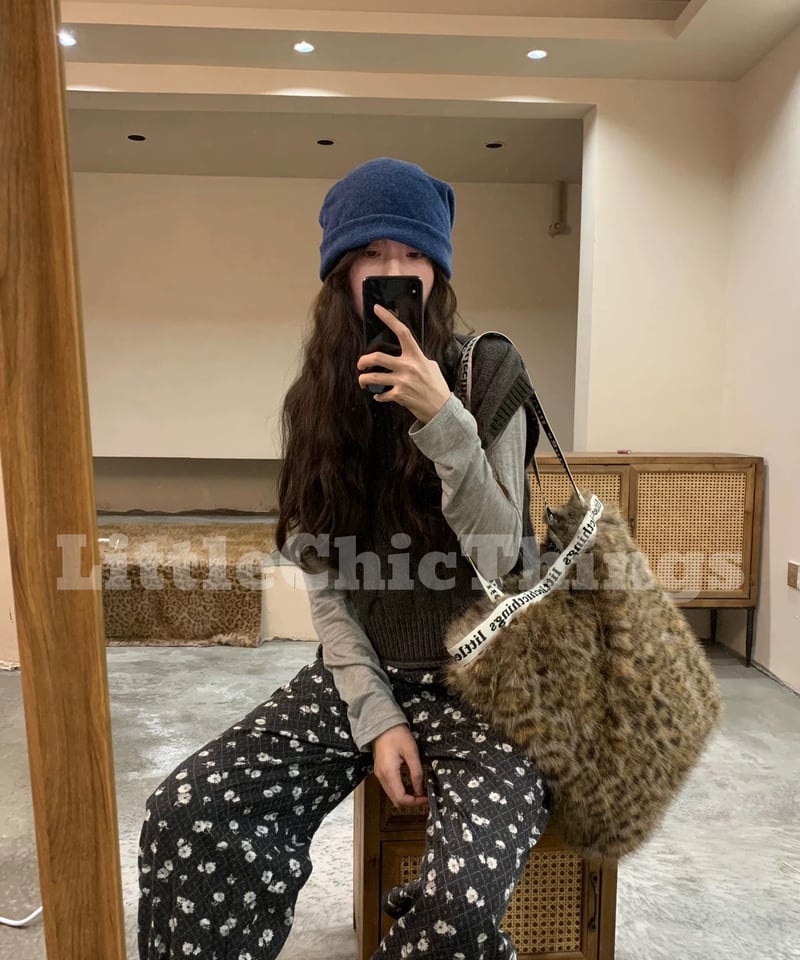 gossipclub マルチウェイバッグ レオパード柄 ファー 予約販売】LittleChicThings レオパード柄ファーバッグ 2タイプ