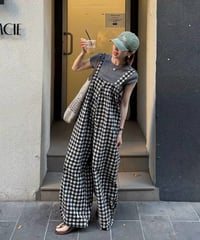 【予約販売】チェック柄サロペット オーバーオール