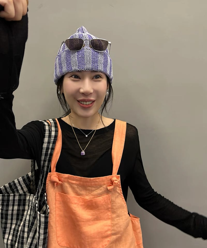予約販売】リネン サロペット ショートパンツ#オレンジ | KISHIKA