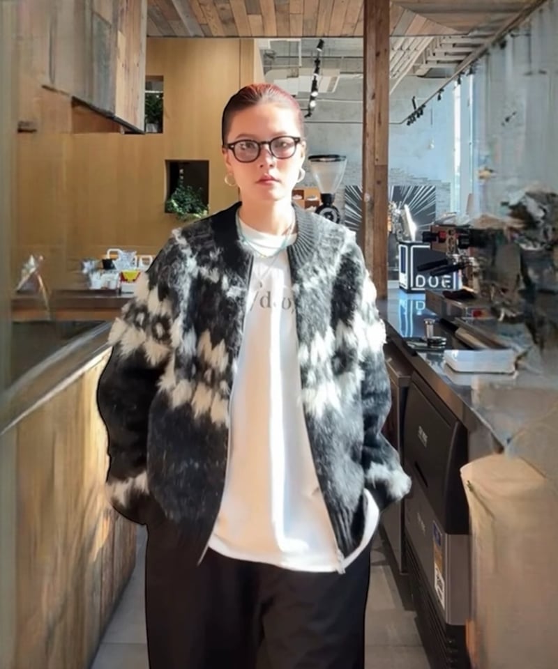 予約販売】アメリカンレトロ ジップアップモヘアニットカーディガン