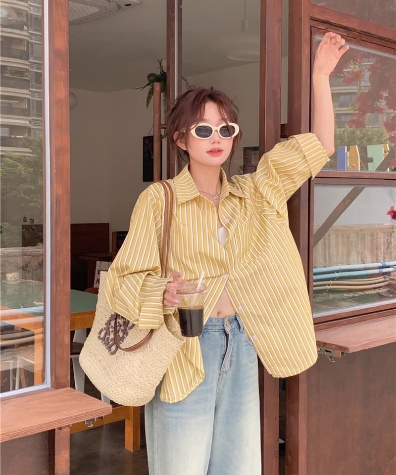 予約販売】オーバーサイズストライプシャツ | KISHIKA