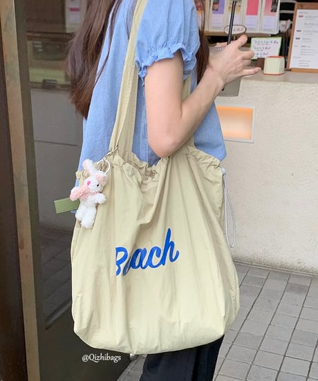 今だけ限定OFF！【予約販売】Beach ストリングナイロン トートバッグ