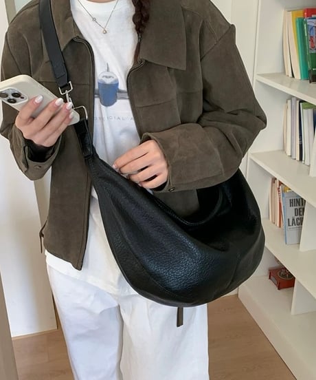 【予約販売】大容量 サイドファスナー付クロスPUレザーバッグ