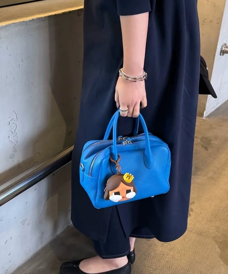 【予約販売】PUレザーWジップミニボストンバッグ #ブルー
