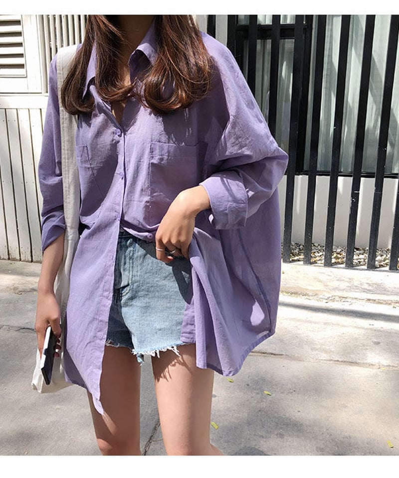 SALE【即納】オーバーサイズブラウス パープル | KISHIKA