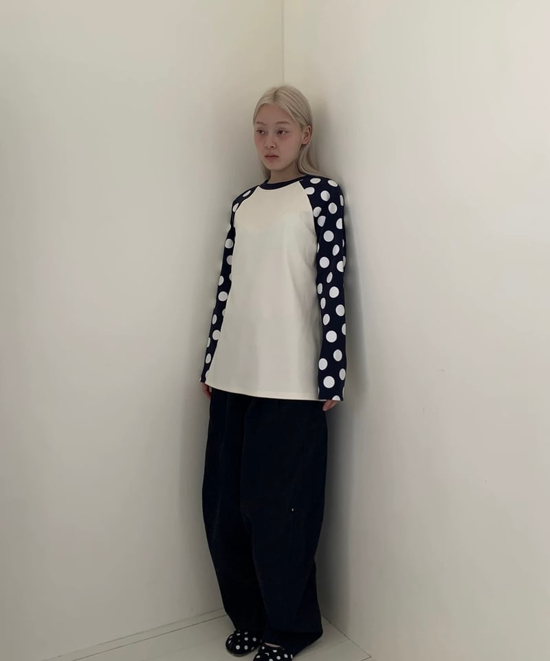 予約販売】ドット柄ラグランロングスリーブTシャツ | KISHIKA